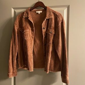 Corduroy Rust Autumn Casual Long Sleeve Button Down Top